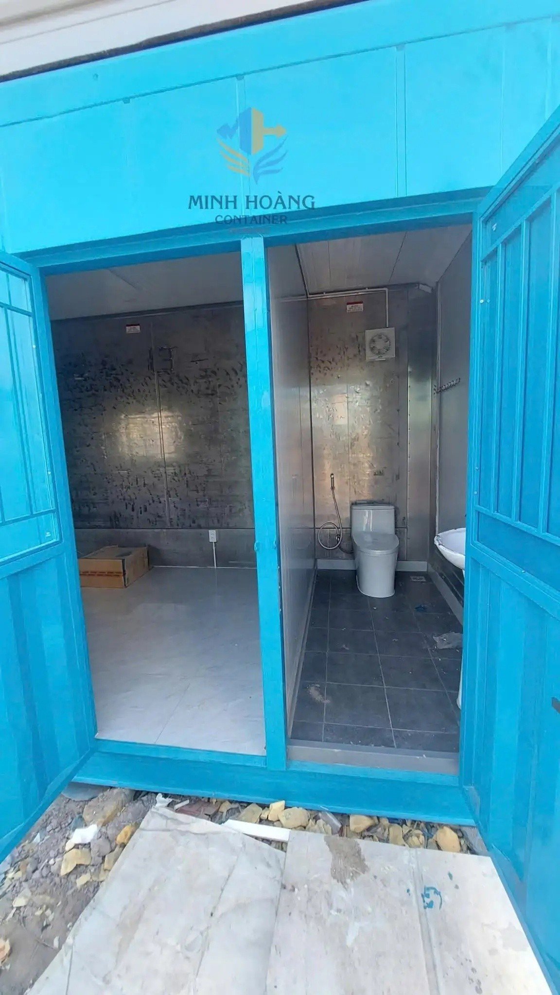 Container Văn Phòng 20 Feet Xanh Dương Có Toilet
